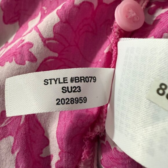 J. Crew Top Women's Small Button Front Tank Adjustable Strap Rosebud Floral Pink - Picture 12 of 15